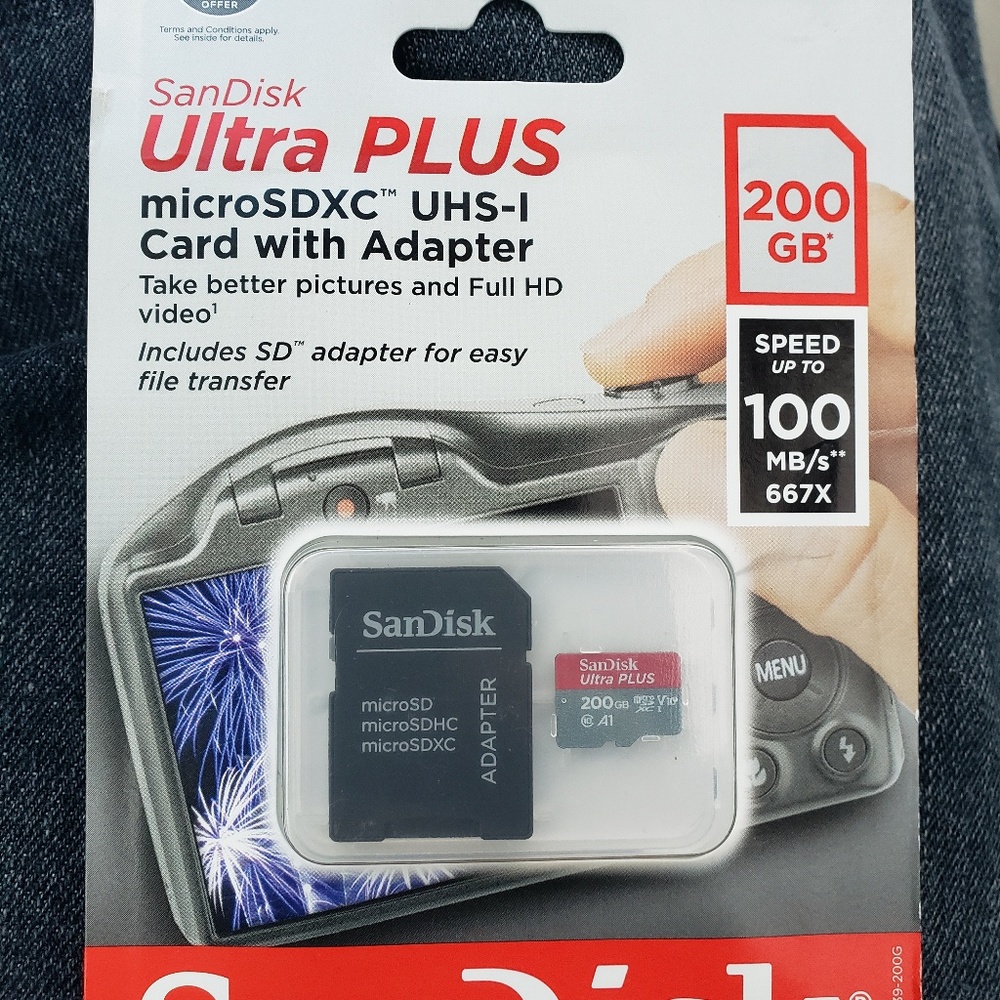 200GB micro sd card. Sandisk